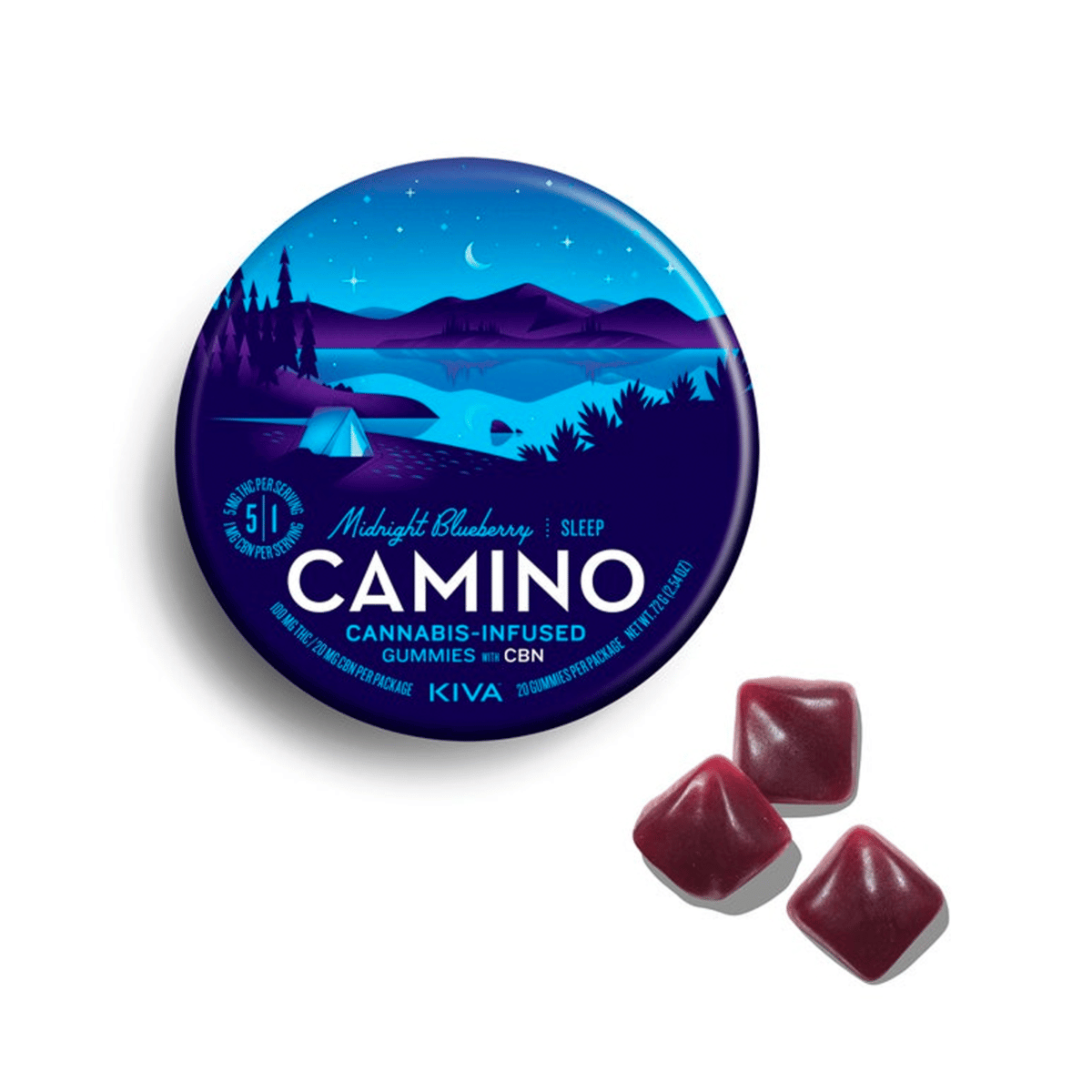 Kiva Midnight Blueberry Sleep Gummies