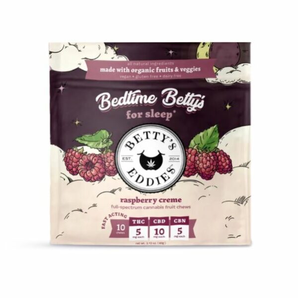 Bedtime Betty's Raspberry Cream Chews - 50mg